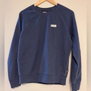Patagonia Women’s Navy Crewneck ‘Worn Wear’ Sweatshirt Size Large